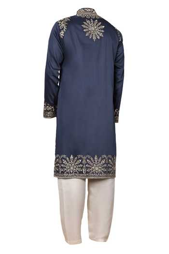 Menero Thread Embroidered Kurta Pant Set For Kids