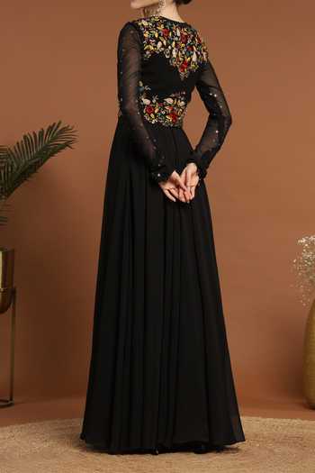 Rirasa Floral Embroidered Anarkali With Jacket For Kids