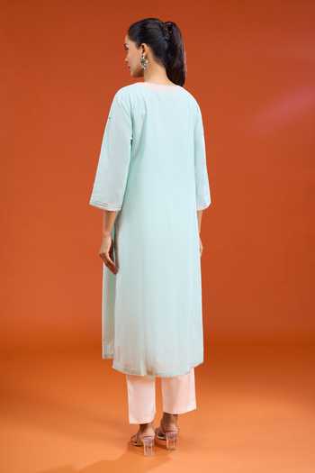 Mandira Wirk Gota Splashed Embroidered Cotton Kurta