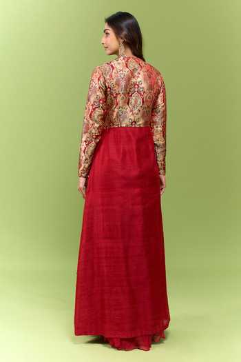 Varsha Wadhwa Brocade Work Kurta & Skirt Set 