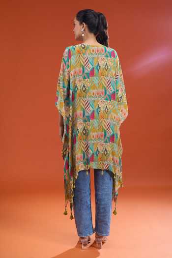 Chaashni By Maansi And Ketan Geometric Print Kaftan