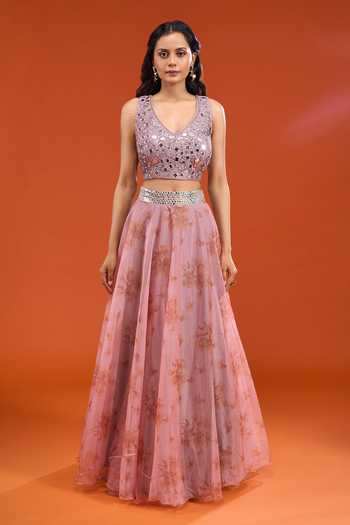 Gopi Vaid Printed Organza Lehenga Set 