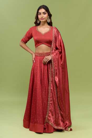 Label Varsha Bandhani Print Lehenga Set