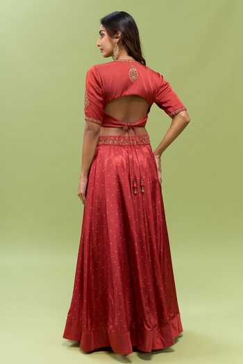 Label Varsha Bandhani Print Lehenga Set