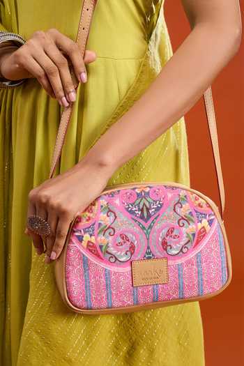 Shop Ritu Kumar Multi Color Printed Sling Bag Online at Aza Fashions Shop_Ritu Kumar_Multi Color Printed Sling Bag _Online_at_Aza_Fashions