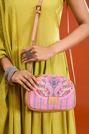 Ritu Kumar Multi Color Printed Sling Bag at Aza Fashions Ritu Kumar_Multi Color Printed Sling Bag _at_Aza_Fashions
