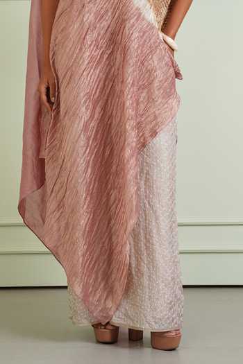 Shop Twenty Nine Beige Silk Crushed Bandhani Pant Online at Aza Fashions Shop_Twenty Nine_Beige Silk Crushed Bandhani Pant _Online_at_Aza_Fashions
