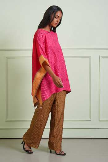 Twenty Nine Brown Silk Crushed Bandhani Pant Online at Aza Fashions Twenty Nine_Brown Silk Crushed Bandhani Pant _Online_at_Aza_Fashions