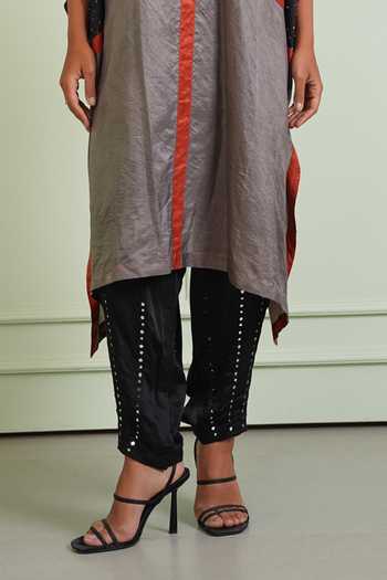 Twenty Nine Black Satin, Modal Mirrors Work Dhoti Pant Online at Aza Fashions Twenty Nine_Black Satin, Modal Mirrors Work Dhoti Pant _Online_at_Aza_Fashions