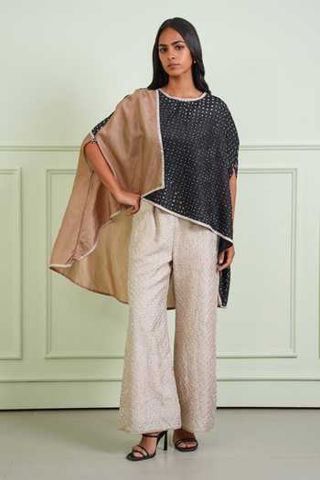 Twenty Nine Black Silk Round Neck Crushed Bandhani Asymmetric Top Online at Aza Fashions Twenty Nine_Black Silk Round Neck Crushed Bandhani Asymmetric Top _Online_at_Aza_Fashions