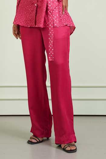 Twenty Nine Pink Twill Straight Fit Pant Online at Aza Fashions Twenty Nine_Pink Twill Straight Fit Pant _Online_at_Aza_Fashions