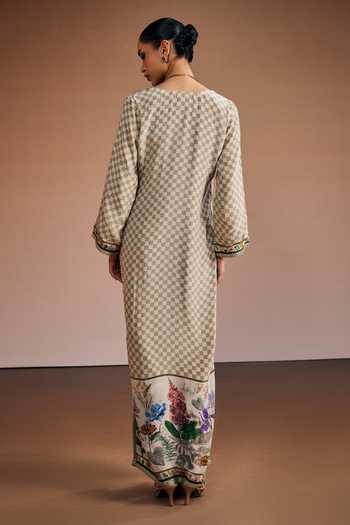 The Royaleum Checkered Pattern Kaftan