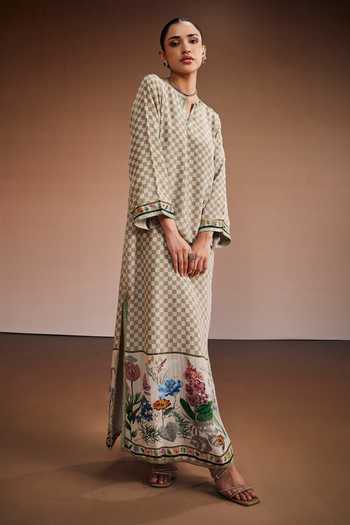 The Royaleum Checkered Pattern Kaftan