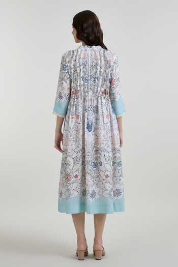 SOBARIKO Tyla Print Pleated Midi Dress