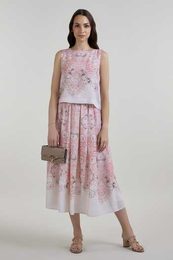 SOBARIKO Anna Vintage Floral Print Top & Skirt Set