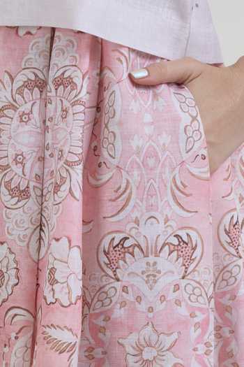 SOBARIKO Anna Vintage Floral Print Top & Skirt Set