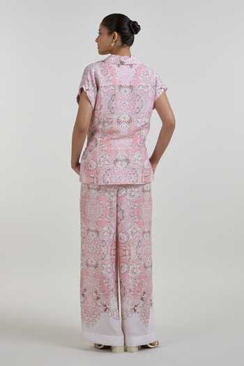 SOBARIKO Anna Vintage Floral Print Twist Top & Pant Set