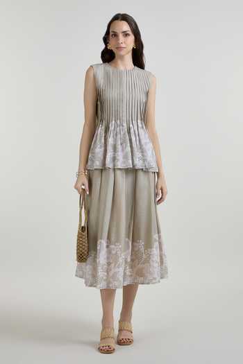SOBARIKO Lucy Accordion Top & Midi Skirt Set