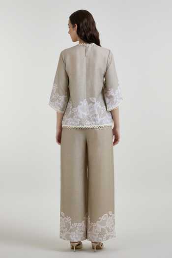 SOBARIKO Lucy Lace Print Top & Pant Set