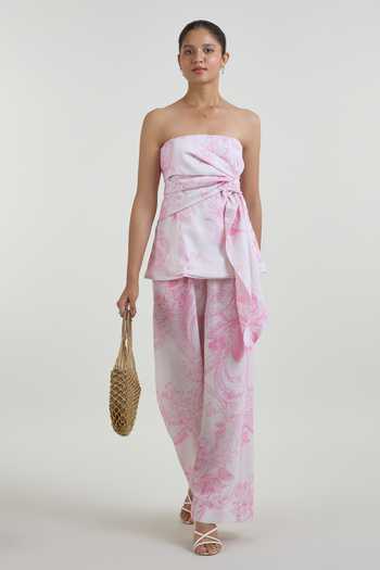 SOBARIKO Rosia Strapless Top & Pant Set