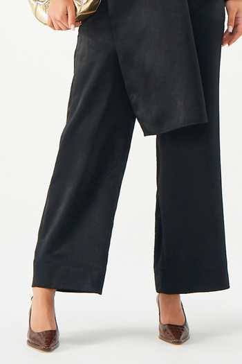Buy NOTEBOOK Navy Viscose Shawl Neck Phillipe Asymmetric Jacket With Pant Online at Aza Fashions Buy_NOTEBOOK_Navy Viscose Shawl Neck Phillipe Asymmetric Jacket With Pant _Online_at_Aza_Fashions