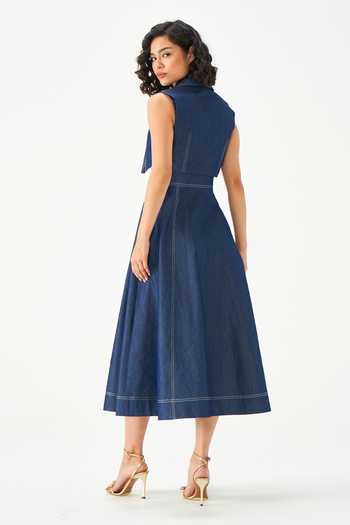 NOTEBOOK Eliana Sleeveless Structured Denim Dress 