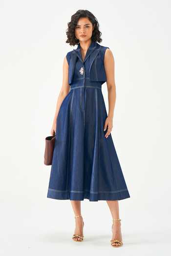 NOTEBOOK Eliana Sleeveless Structured Denim Dress 