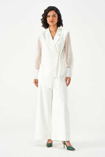 Buy NOTEBOOK White Rayon Notched Neck Olivia Terry Jacket And Pant Set Online at Aza Fashions Buy_NOTEBOOK_White Rayon Notched Neck Olivia Terry Jacket And Pant Set _Online_at_Aza_Fashions