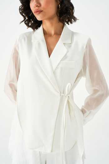 Shop NOTEBOOK White Rayon Notched Neck Olivia Terry Jacket And Pant Set Online at Aza Fashions Shop_NOTEBOOK_White Rayon Notched Neck Olivia Terry Jacket And Pant Set _Online_at_Aza_Fashions
