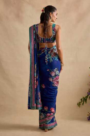Kalista Aashna Floral Pattern Pre-Draped Saree Set
