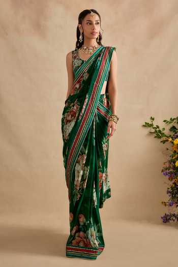 Kalista Aashna Floral Print Pre-Draped Saree Set 