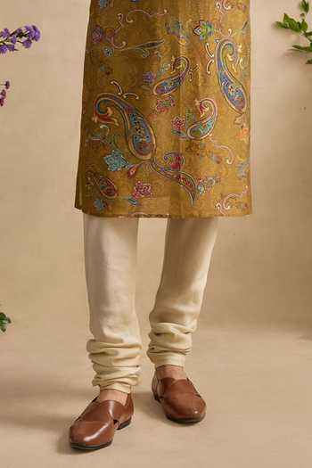Kalista Green Silk, Chanderi, Viscose Aadhyan Print Kurta And Churidar Set Online at Aza Fashions Kalista_Green Silk, Chanderi, Viscose Aadhyan Print Kurta And Churidar Set _Online_at_Aza_Fashions
