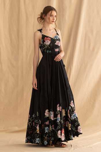 Dried Flowers 3D Hand Embroidered Dress 