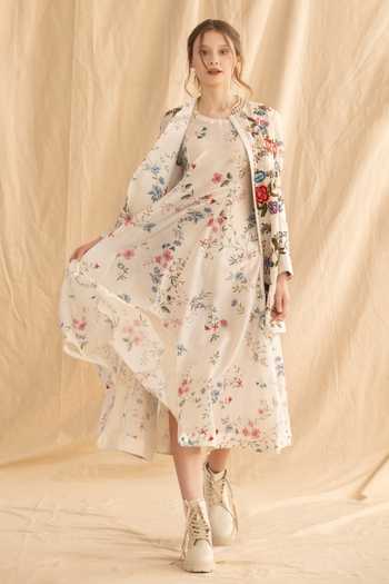 Dried Flowers Multi Color Silk, Cotton, Chanderi Mandarin Collar Embroidered Floral Jacket Online at Aza Fashions Dried Flowers_Multi Color Silk, Cotton, Chanderi Mandarin Collar Embroidered Floral Jacket _Online_at_Aza_Fashions