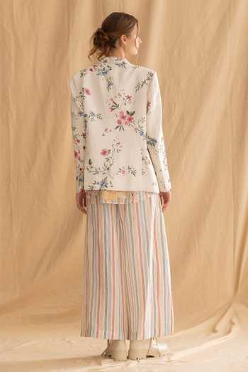 Dried Flowers Pure Linen Ditsy Print Jacket 