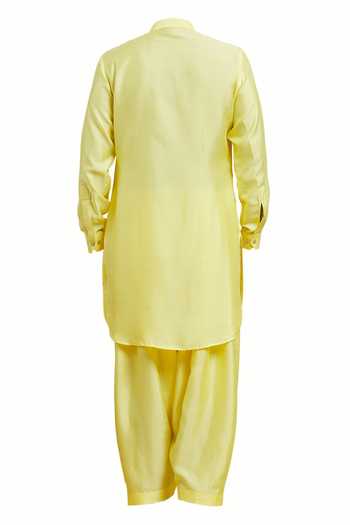 Rng Safawala Embroidered Placket Kurta & Pant Set For Kids
