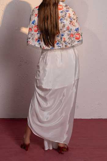 Redpine Designs Floral Sequin Cape & Bustier Skirt Set For Kids