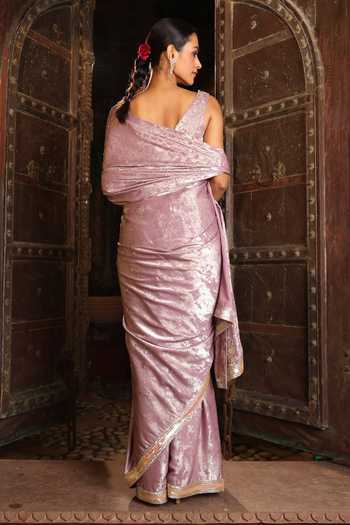 Devkalii Shimmer Hand Embroidered Saree With Blouse 