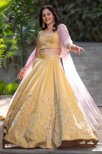 Devkalii Floral Hand Embroidered Lehenga Set 