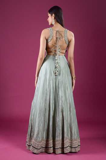 Charu And Vasundhara Embroidered Blouse Lehenga Set
