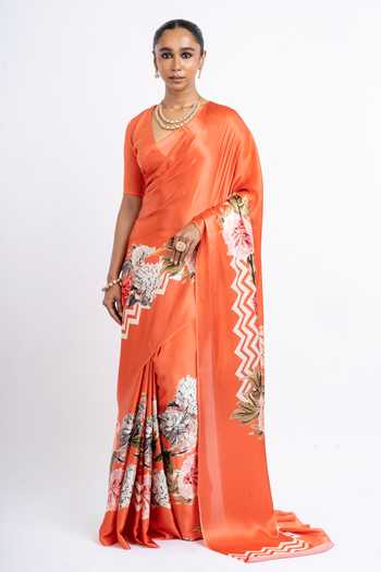 Studio 113 Rekha Floral Print Saree With Running Blouse 