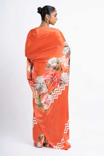 Studio 113 Rekha Floral Print Saree With Running Blouse 
