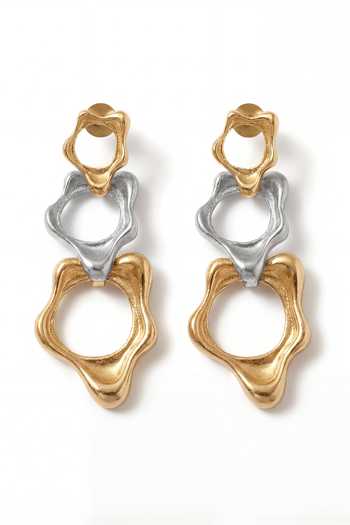 Buy Mnsh Gold Plated Dual-tone Fluid Trio Earrings Online at Aza Fashions Buy_Mnsh_Gold Plated Dual-tone Fluid Trio Earrings _Online_at_Aza_Fashions