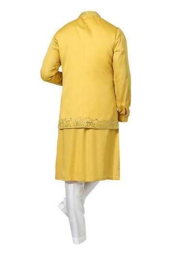 Chatenya Mittal Mirror Embroidered Bundi & Kurta Set For Kids