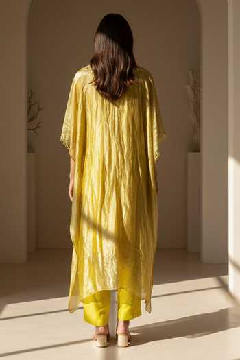 Basanti Kapde aur Koffee Resham Work Kurta & Palazzo Set 