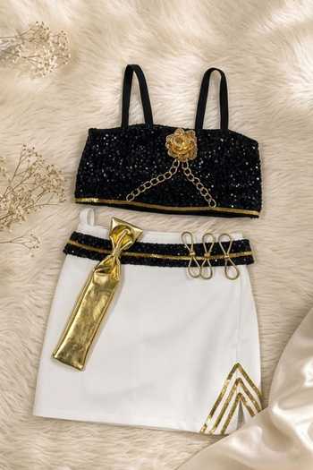 Shop_Toplove_Black Crepe K-pop Mira Inspired Skorts Set _Online_at_Aza_Fashions