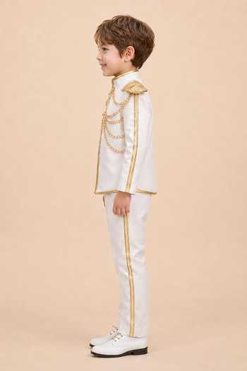 Toplove White Cotton, Crepe K-pop Inspired Pant Set Online at Aza Fashions Toplove_White Cotton, Crepe K-pop Inspired Pant Set _Online_at_Aza_Fashions
