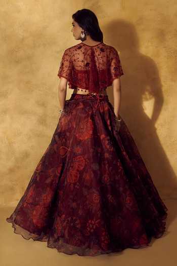 Rashika Sharma Saranjh Embroidered Cape Lehenga Set