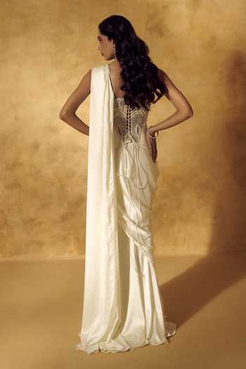 Rashika Sharma Irina Pre-Draped Saree With Embroidered Corset