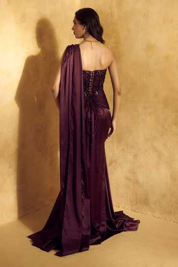 Rashika Sharma Alisha Bead Embroidered Pre-Draped Saree With Blouse